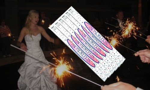 We sell wedding sparkler bundles that are perfect for wedding favors or a wedding sparkler send off.  When not ordered with fireworks, our wedding sparkler bundles are eligible for low cost ground shipping.