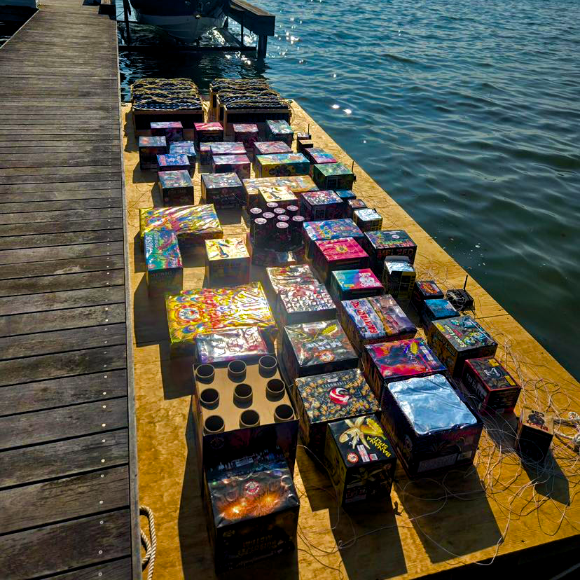 Consumer Fireworks Show on A Barge with the Ignite Fireing System