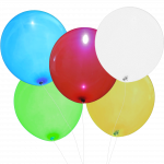 L.E.D. Balloons - 5 Pack Assorted Colors