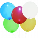 L.E.D. Balloons - 5 Pack Assorted Colors