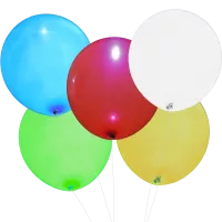 L.E.D. Balloons - 5 Pack Assorted Colors