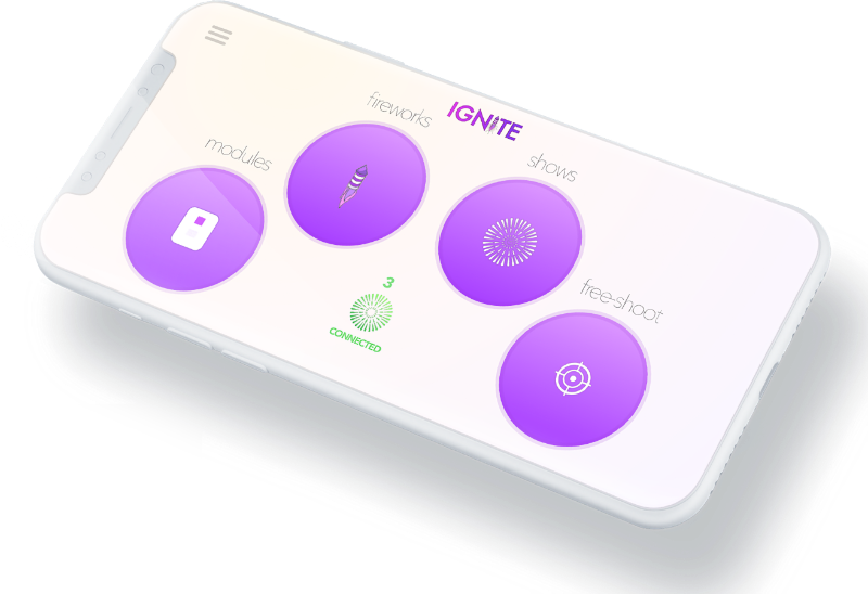 Image of a phone with the IGNITE Firing System App