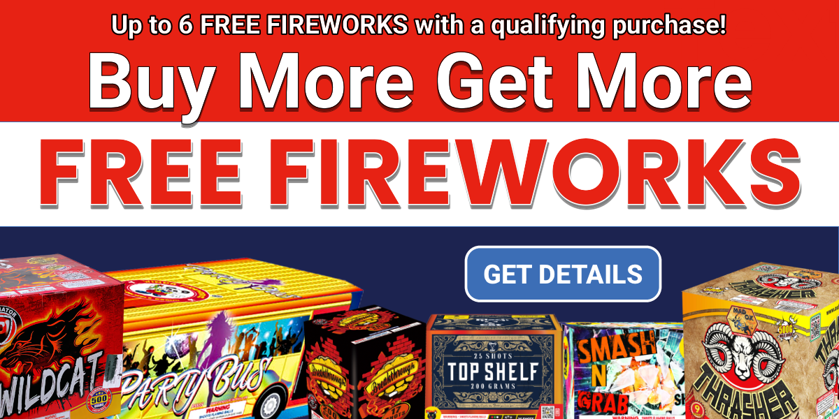Get up to $250 in Free Fireworks with a qualifying purchase at Captain Boom Fireworks.