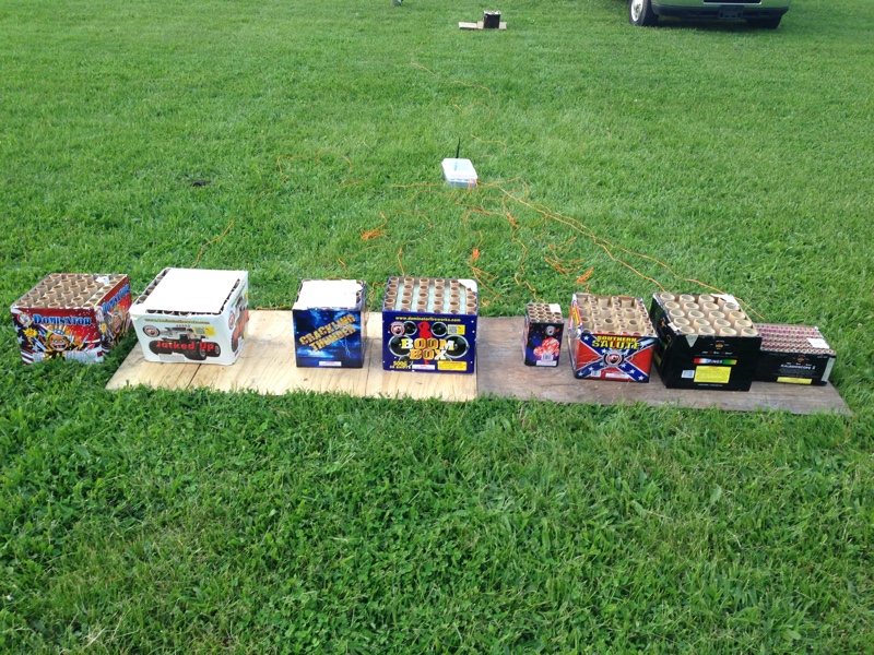Consumer fireworks ready to be shot Consumer fireworks ready to be shot